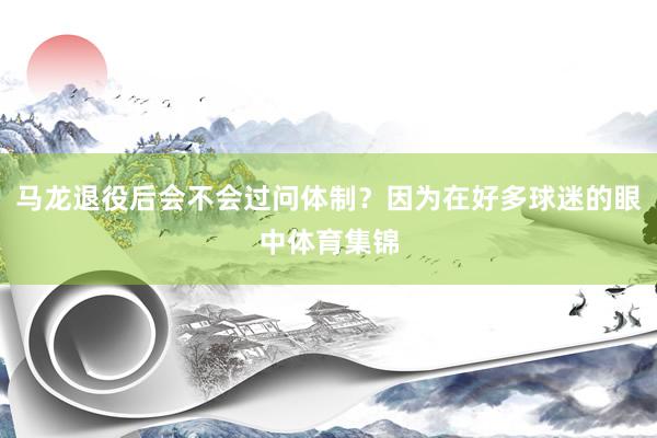 马龙退役后会不会过问体制？因为在好多球迷的眼中体育集锦