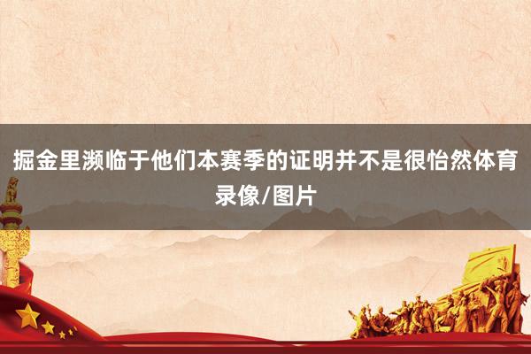 掘金里濒临于他们本赛季的证明并不是很怡然体育录像/图片