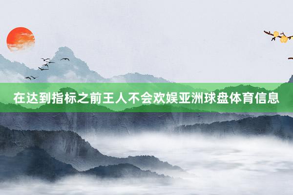在达到指标之前王人不会欢娱亚洲球盘体育信息