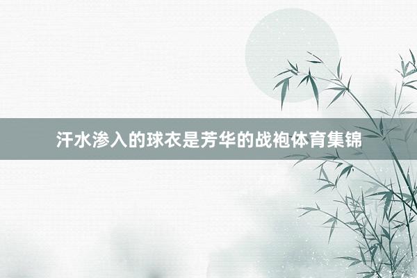 汗水渗入的球衣是芳华的战袍体育集锦