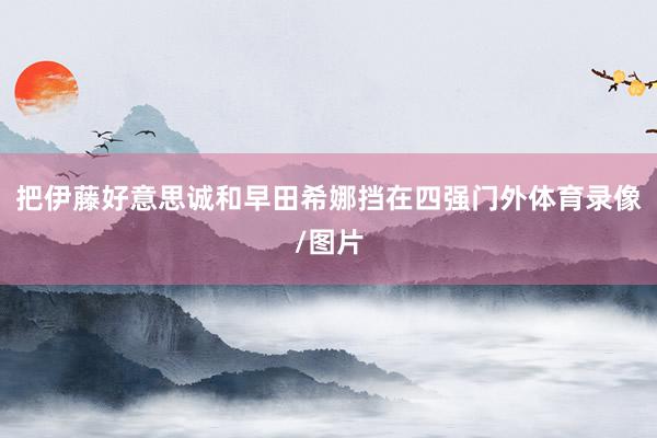 把伊藤好意思诚和早田希娜挡在四强门外体育录像/图片