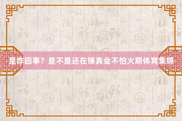 是咋回事？是不是还在锤真金不怕火期体育集锦