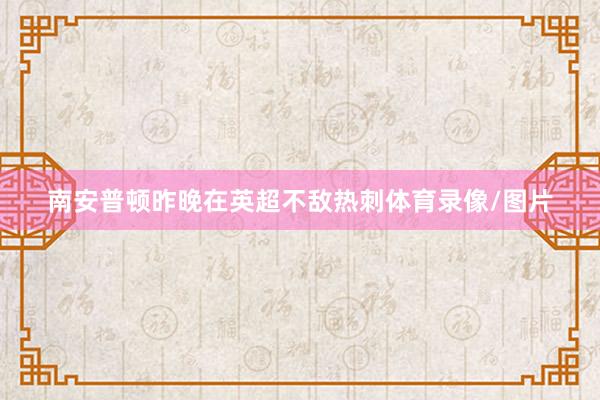 南安普顿昨晚在英超不敌热刺体育录像/图片
