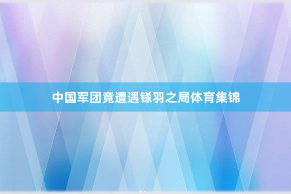 中国军团竟遭遇铩羽之局体育集锦
