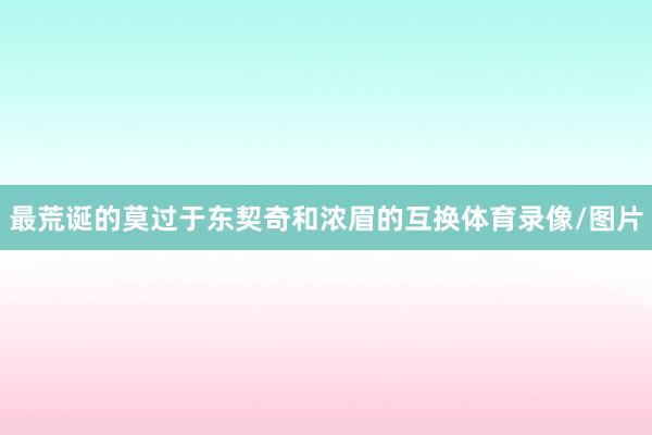 最荒诞的莫过于东契奇和浓眉的互换体育录像/图片