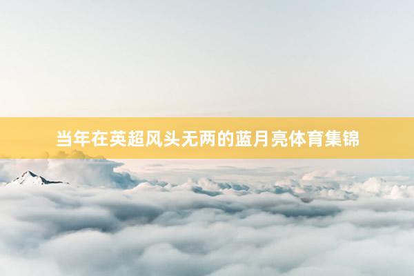 当年在英超风头无两的蓝月亮体育集锦