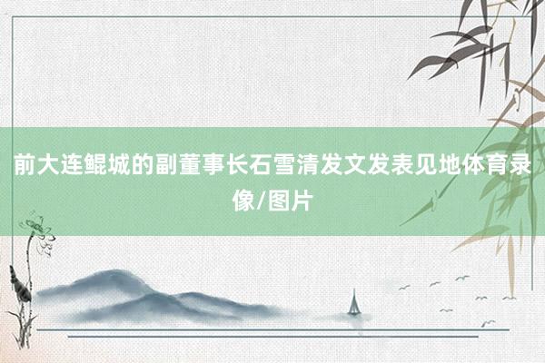 前大连鲲城的副董事长石雪清发文发表见地体育录像/图片