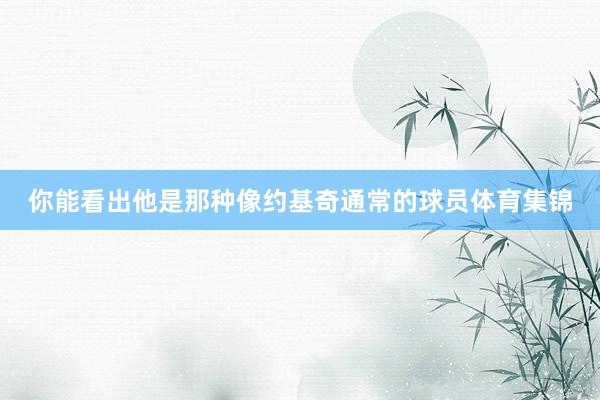 你能看出他是那种像约基奇通常的球员体育集锦