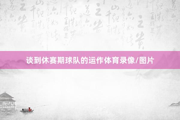 谈到休赛期球队的运作体育录像/图片