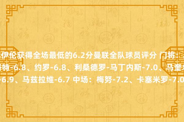 霍伊伦获得全场最低的6.2分曼联全队球员评分 门将：奥纳纳-6.4 后卫：达洛特-6.8、约罗-6.8、利桑德罗-马丁内斯-7.0、马奎尔-7.0、德利赫特-6.9、马兹拉维-6.7 中场：梅努-7.2、卡塞米罗-7.0、埃里克森-7.0 前卫：安东尼-6.7、加纳乔-6.4、阿马德-迪亚洛-6.7、都尔克泽-6.8、霍伊伦-6.2纽卡斯尔联全队球员评分 门将：杜布拉夫卡-6.9 后卫：丹-伯恩-