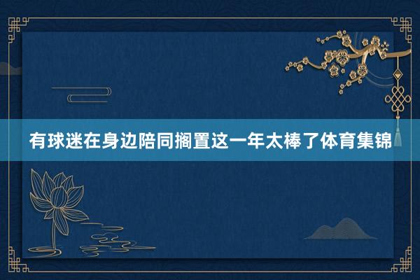有球迷在身边陪同搁置这一年太棒了体育集锦