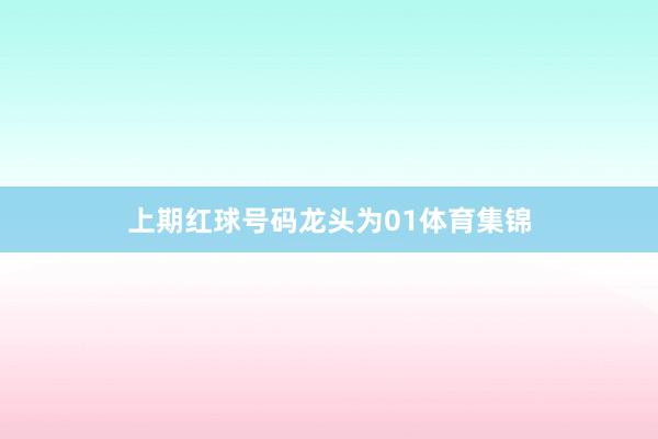 上期红球号码龙头为01体育集锦