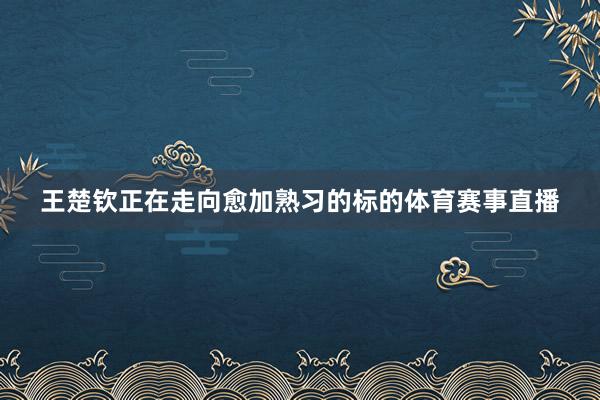 王楚钦正在走向愈加熟习的标的体育赛事直播