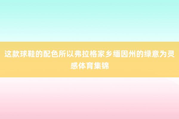 这款球鞋的配色所以弗拉格家乡缅因州的绿意为灵感体育集锦